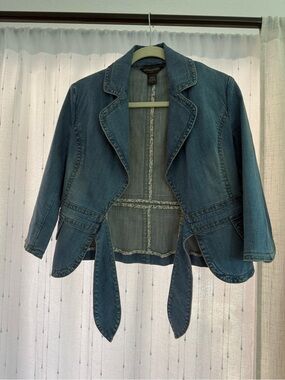 🌻Banana Republic Blue Denim Tie-Front Jacket